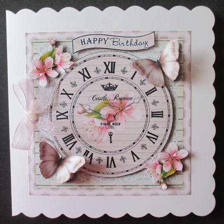 Pink Butterfly Clock Mini Kit by Davina Rundle