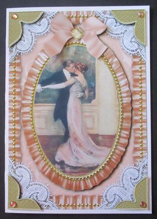 Strictly Dancing Couple Lace N Ruffles Card Front by Davina Rundle