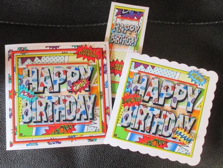 Happy Birthday Comic Book Square 8x8 Mini Kit by Davina Rundle