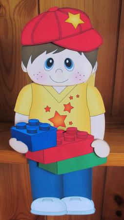 3D on the Shelf Card Kit - Little Building Blocks Boy Bart by Davina Rundle