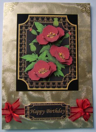 Poppies on Black Topper and Decoupage by Davina Rundle