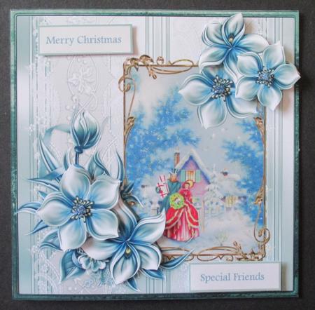 Family at Christmas 7x7 Card with Decoupage by Davina Rundle