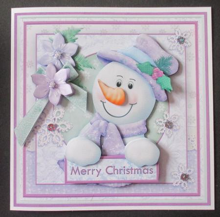 Shabby Chic Snowman 8x8 Christmas Mini Kit & Decoupage by Davina Rundle