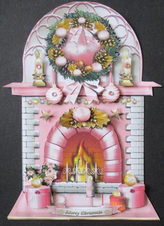 Pink Christmas Fireplace by Davina Rundle