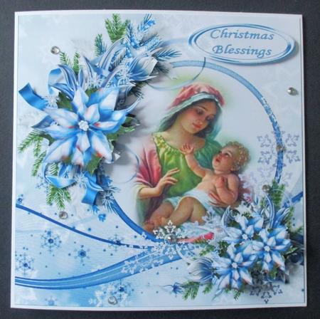 8x8 Blessed Nativity Blue by Davina Rundle