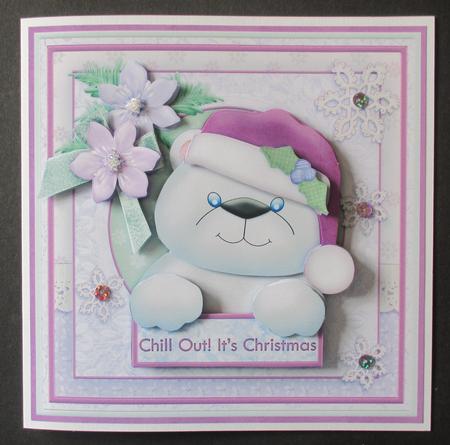 Shabby Chic Polar Bear 8x8 Christmas Mini Kit & Decoupage by Davina Rundle