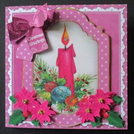 Cerise Candle Christmas Greetings 6in Christmas Step by Step by Davina Rundle
