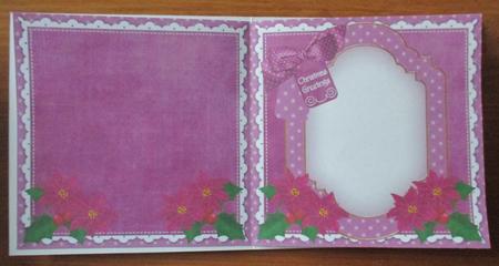 Cerise Candle Christmas Greetings to Fit 6in Folded Insert by Davina Rundle