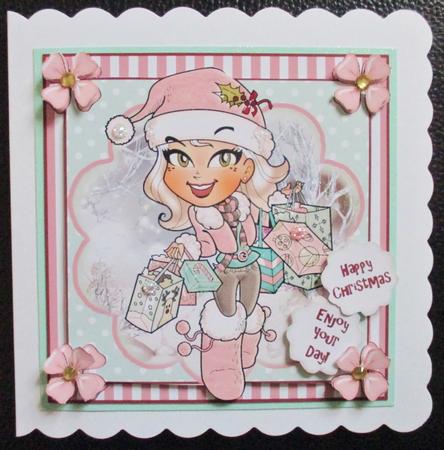 Xmas Shopping Card Front Kit by Davina Rundle