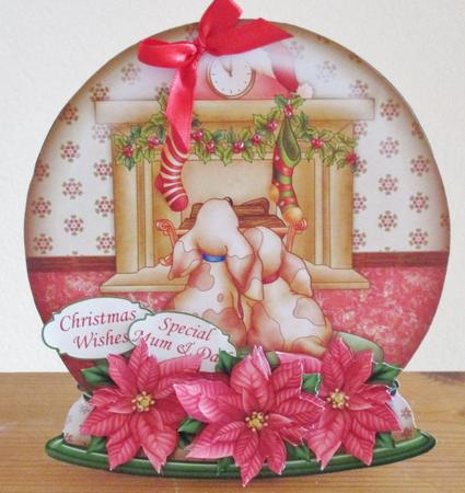 Christmas Snow Globe Waiting for Santa Shaped Card Mini Kit by Davina Rundle