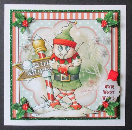 Warmest Christmas Wishes Card Front Kit by Davina Rundle