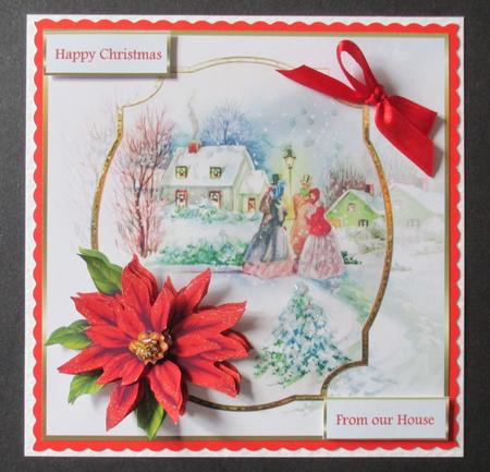 Vintage Carol Singers 7x7 Card with Decoupage by Davina Rundle