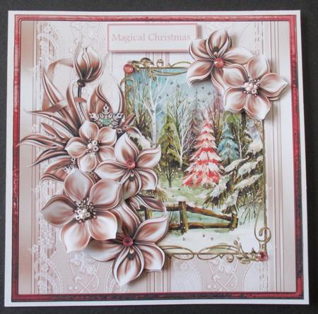 Magical Christmas 7x7 Card with Decoupage by Davina Rundle