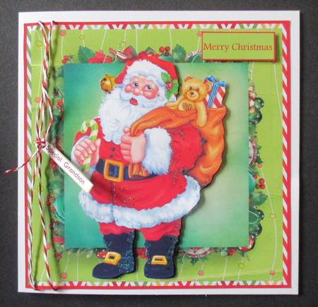 Santa Clause 7x7 Card with Large Topper by Davina Rundle