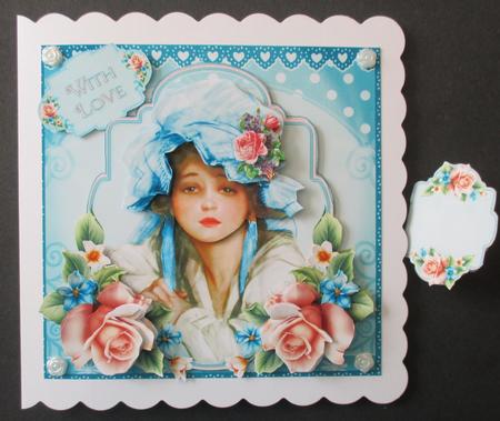 Victorian Blue Hat Lady & Roses Mini Kit by Davina Rundle