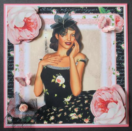 The Black Fascinator Card Front Kit by Davina Rundle