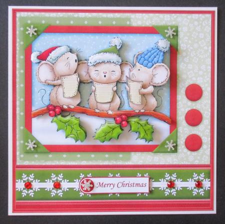 Hark the Herald Micey Sing Christmas 8x8 Decoupage Mini Kit by Davina Rundle