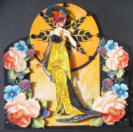 Art Deco Female, Shaped Mini Card Kit by Davina Rundle
