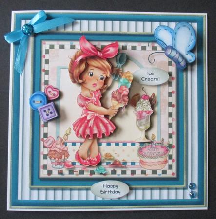 Birthday Ice Cream Card Topper 1 by Davina Rundle