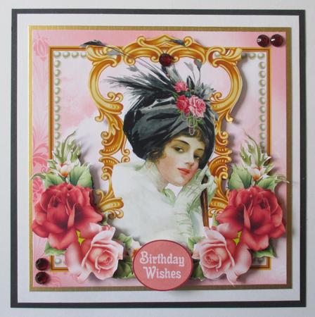 Delicate Rose Mini Birthday Card Kit by Davina Rundle