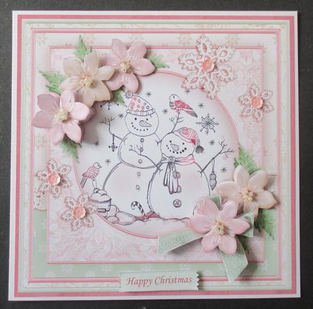 Mr & Mrs Snowman 7x7 Christmas Card Topper & Decoupage by Davina Rundle