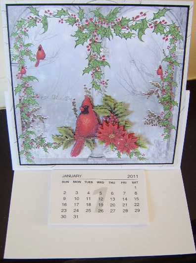 Red Cardinals-8x8 Card by Davina Rundle