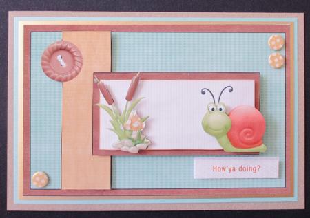Nitwit Pond Snail Card Front by Davina Rundle