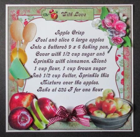 Apple Crisp Recipe Topper with Decoupage by Davina Rundle