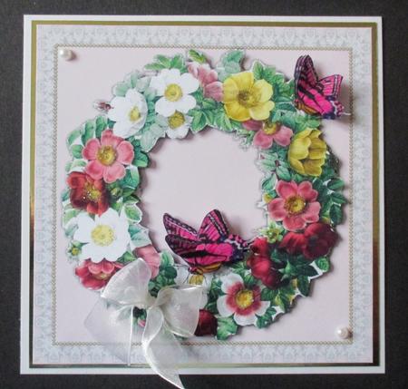 Floral Wreath with Butterflies by Davina Rundle