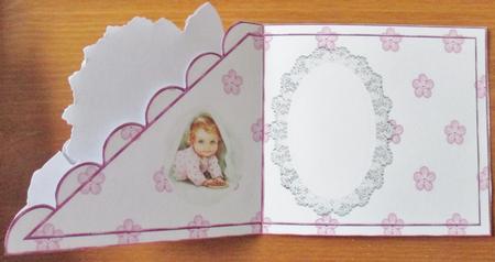 Baby Girl Playing Peek a Boo Over the Edge Insert by Davina Rundle
