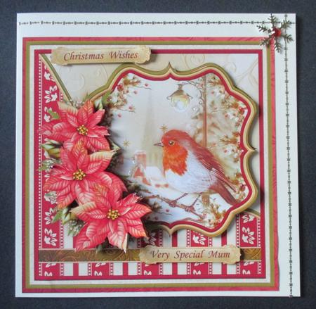 Robin in Lamplight Christmas 7.5 Decoupage Mini Kit by Davina Rundle
