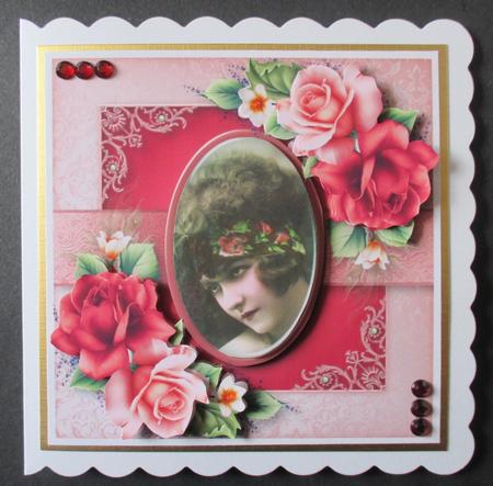 Vintage Cameo with Summer Roses by Davina Rundle