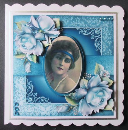 Vintage Cameo with Porcelain Roses by Davina Rundle