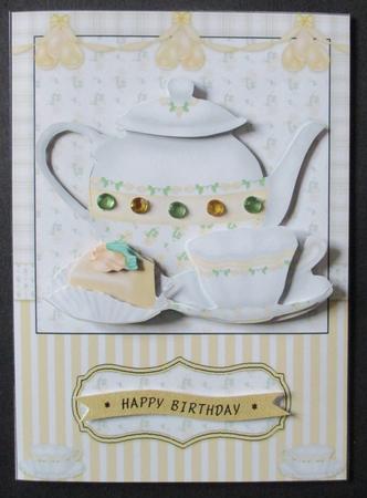 Afternoon Tea in Lemon Card Front and Decoupage by Davina Rundle
