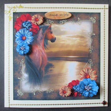 Beautiful Horse and Autumn Flowers by Davina Rundle