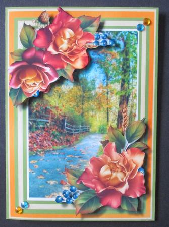 Beautiful Country Scene and Autumn Roses  by Davina Rundle
