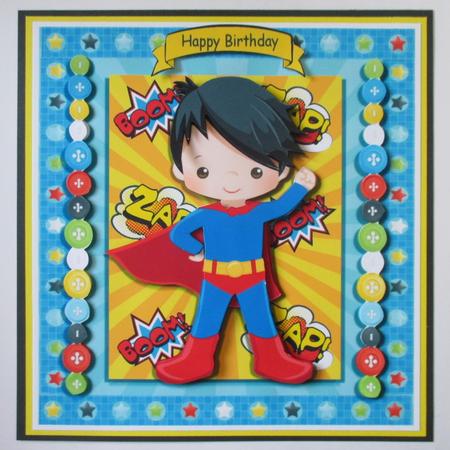 Super Hero Boy Red & Blue with Cape 8x8 Mini Kit by Davina Rundle