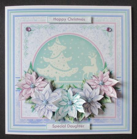Christmas Tree Reindeer & Poinsettia 8x8 Decoupage Mini Kit by Davina Rundle