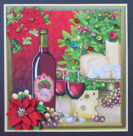 Ruby Wine and Cheese 8x8 Cf by Davina Rundle