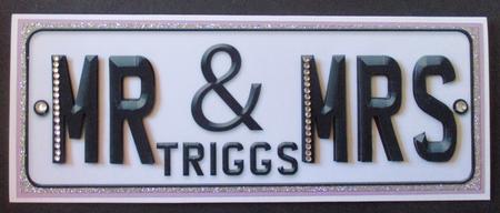 Large Dl Mr & Mrs Triggs Novelty Number Plate 3D Decoupage by Davina Rundle