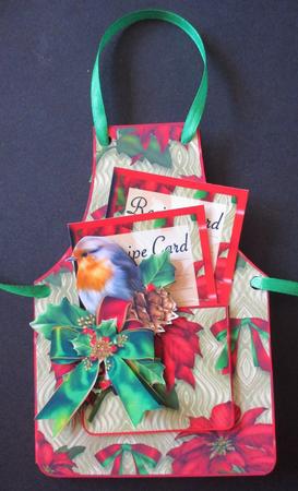 Vintage Poinsettia Apron with Robin by Davina Rundle