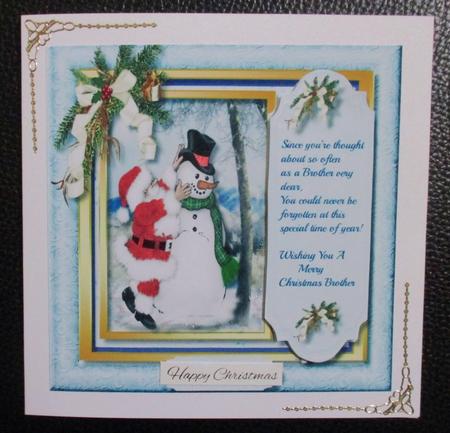 Christmas Greetings Brother with Verse by Davina Rundle