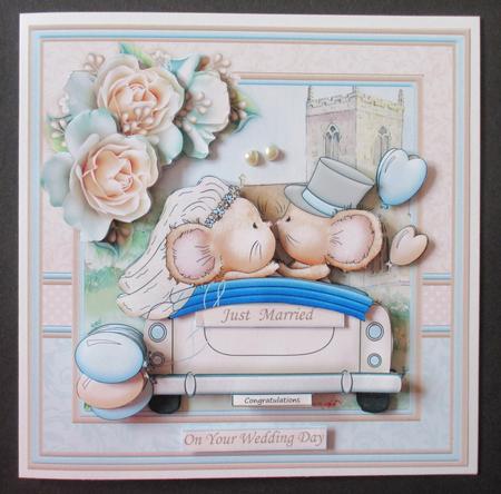 Congratulations Mice 8x8 Wedding Day Mini Kit & Decoupage by Davina Rundle