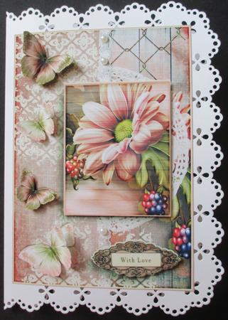 Cardtopper with Matching Envelope Chrysanthemum 637 by Davina Rundle