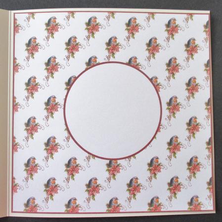 Christmas Robins with Poinsettias Insert 8x8 by Davina Rundle