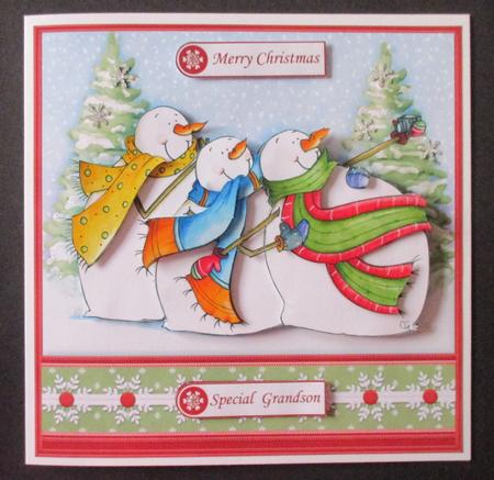 Snowman Selfie Christmas 8x8 Decoupage Mini Kit by Davina Rundle