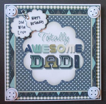 Totally Awesome Dad Card Front Kit by Davina Rundle
