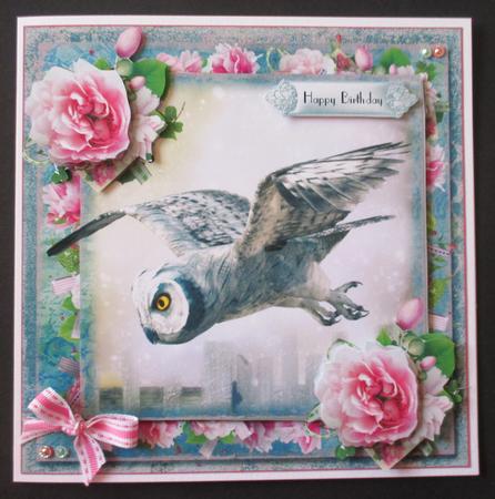 The Owl in Flight Card Front Kit by Davina Rundle