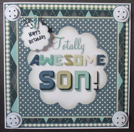 Totally Awesome Son Card Front Kit by Davina Rundle