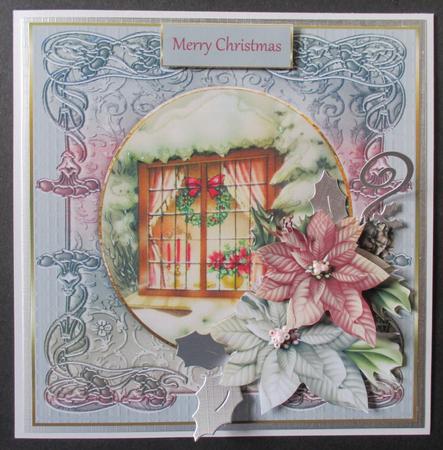 Christmas Wreath in the Window 7x7 Card by Davina Rundle